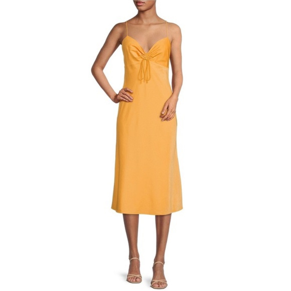 Gianni Bini Remi Crepe Pop Orange Silky Slip Dress Size 12/Large